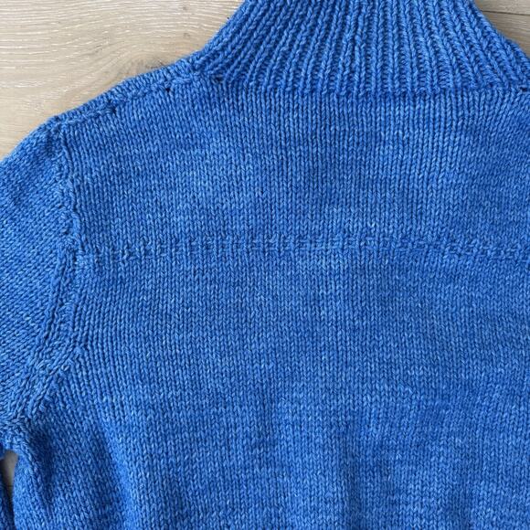 Vintage 80s Blue Knit Button Front Cardigan Sweater Size M Cottage Academia - Picture 5 of 10